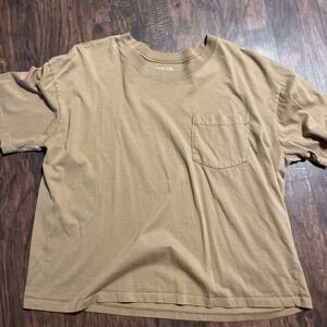 Time and tru brown crew neck pocket stretch short sleeve crop top XL